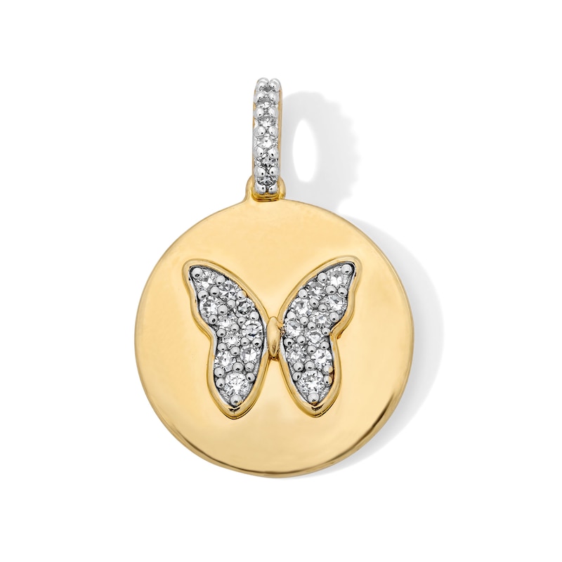 18K Gold Plated CZ Butterfly Necklace Charm
