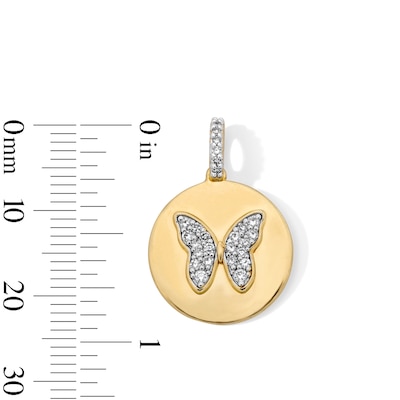 18K Gold Plated CZ Butterfly Necklace Charm