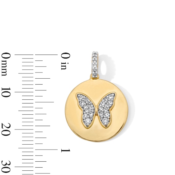 18K Gold Plated CZ Butterfly Necklace Charm