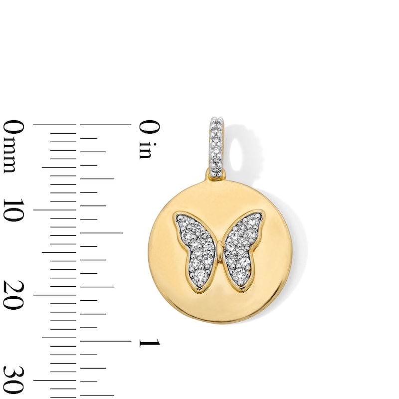 18K Gold Plated CZ Butterfly Necklace Charm