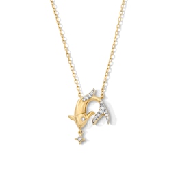 18K Gold Plated CZ Pisces Pendant – 16" + 2"