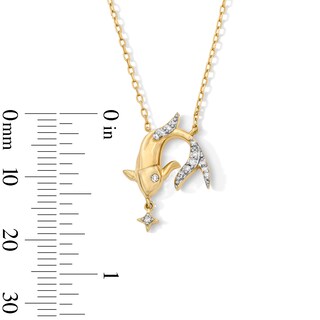 18K Gold Plated CZ Pisces Pendant – 16" + 2"
