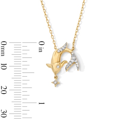 18K Gold Plated CZ Pisces Pendant – 16" + 2"