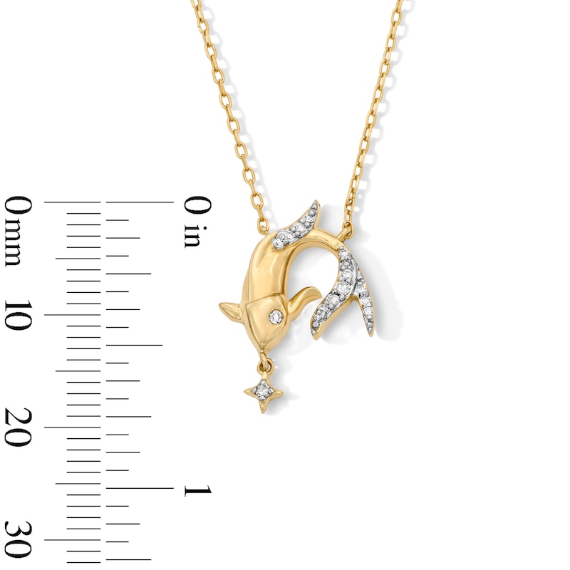Main Image 2 of 18K Gold Plated CZ Pisces Pendant – 16" + 2"
