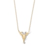18K Gold Plated CZ Capricorn Pendant – 16" + 2"
