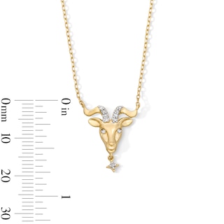 18K Gold Plated CZ Capricorn Pendant – 16" + 2"
