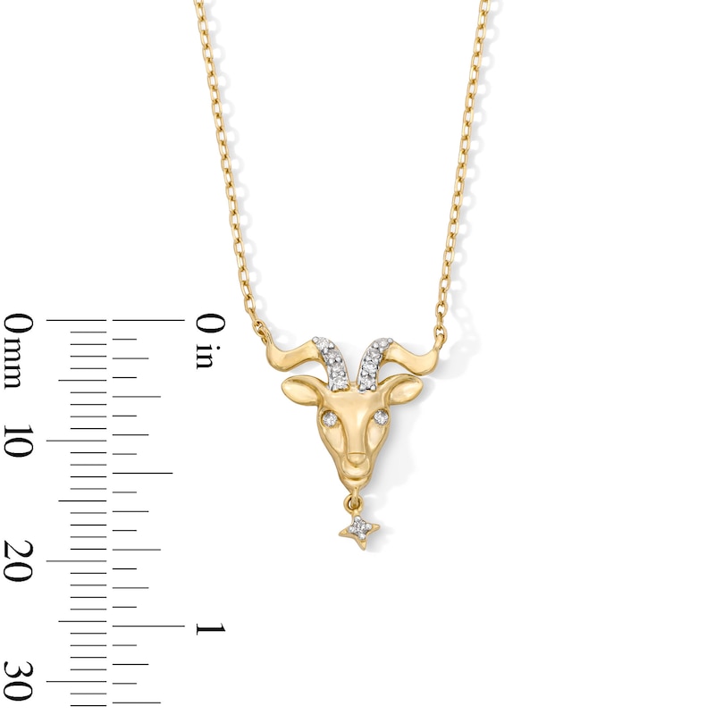 18K Gold Plated CZ Capricorn Pendant – 16" + 2"