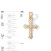 Thumbnail Image 2 of 10K Solid Gold Mini Flared Edge Cross Necklace Charm