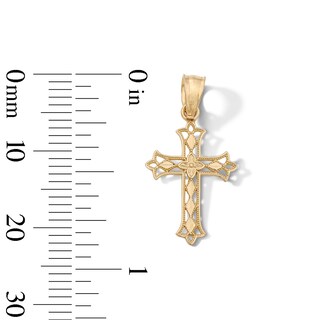 10K Solid Gold Mini Flared Edge Cross Necklace Charm