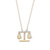 18K Gold Plated CZ Libra Pendant – 16" + 2"