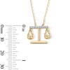 18K Gold Plated CZ Libra Pendant – 16" + 2"