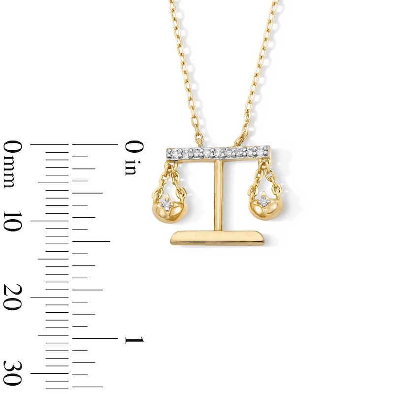 18K Gold Plated CZ Libra Pendant – 16" + 2"