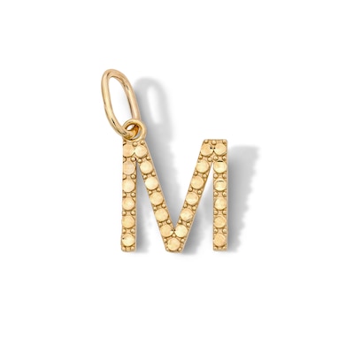 10K Solid Gold Mini Initial “M” Necklace Charm