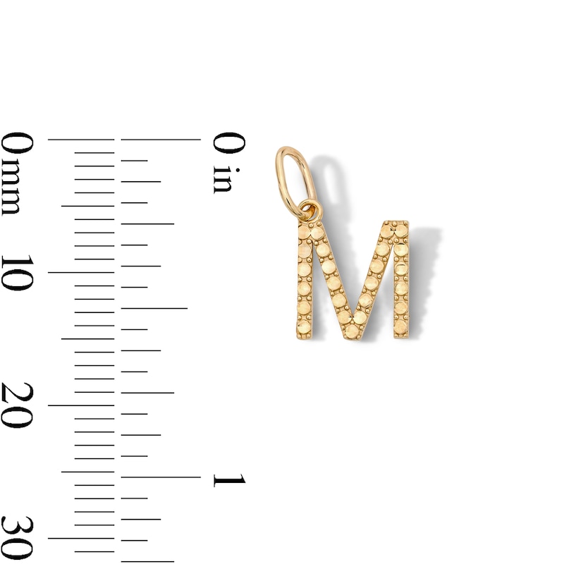 Main Image 2 of 10K Solid Gold Mini Initial “M” Necklace Charm