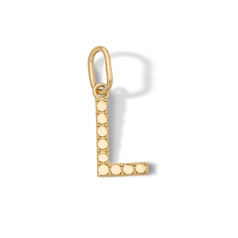 Main Image 1 of 10K Solid Gold Mini Initial “L” Necklace Charm