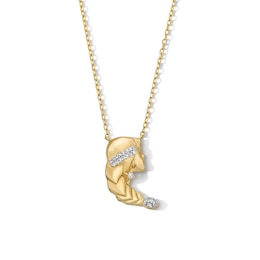 18K Gold Plated CZ Virgo Necklace – 16" + 2"