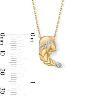 18K Gold Plated CZ Virgo Pendant – 16" + 2"