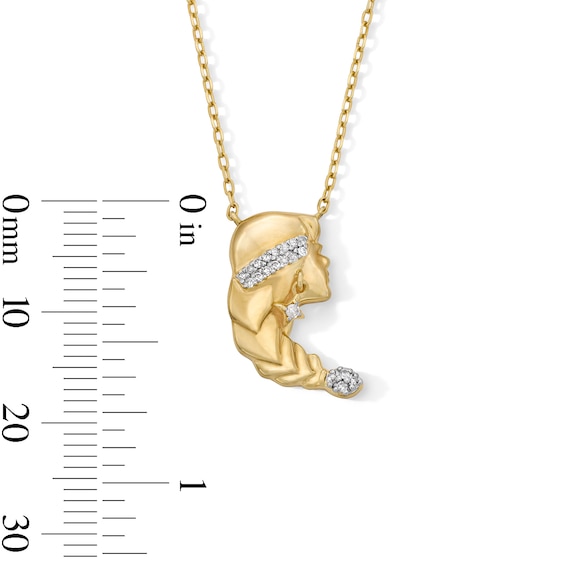 18K Gold Plated CZ Virgo Pendant – 16" + 2"