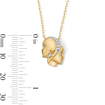 18K Gold Plated CZ Gemini Pendant – 16" + 2"