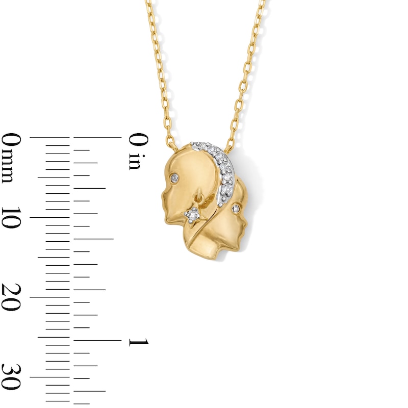 18K Gold Plated CZ Gemini Pendant – 16" + 2"