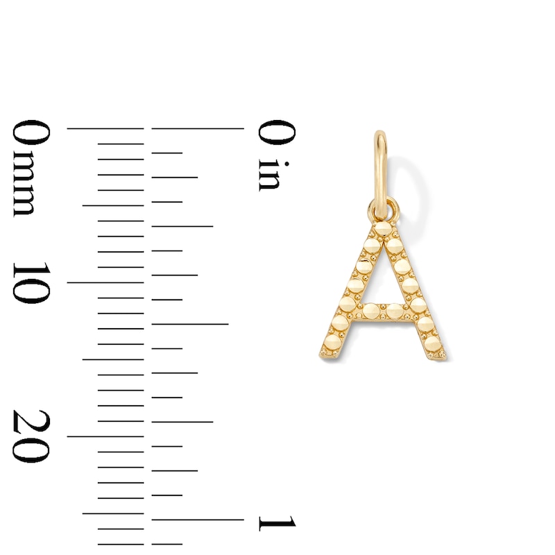 10K Solid Gold Mini Initial “A” Necklace Charm