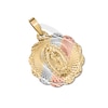 10K Solid Tri-Tone Gold Mini Our Lady of Guadalupe Medallion Charm