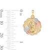 10K Solid Tri-Tone Gold Mini Our Lady of Guadalupe Medallion Charm
