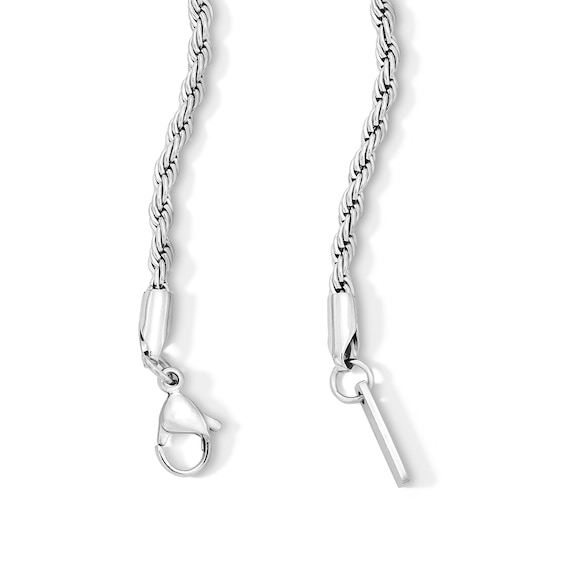White Ion-Plated 3mm Rope Chain with CZ