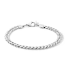 Thumbnail Image 1 of White Ion Plated 6mm Cuban Curb Chain Bracelet with CZ - 8.5"