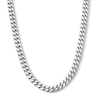 Thumbnail Image 1 of White Ion Plated 8mm Cuban Curb Chain with CZ - 22"