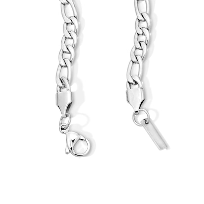White Ion Plated 5mm Figaro Chain with CZ