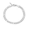 Thumbnail Image 1 of White Ion Plated 5mm Figaro Chain Bracelet with CZ - 8.5"