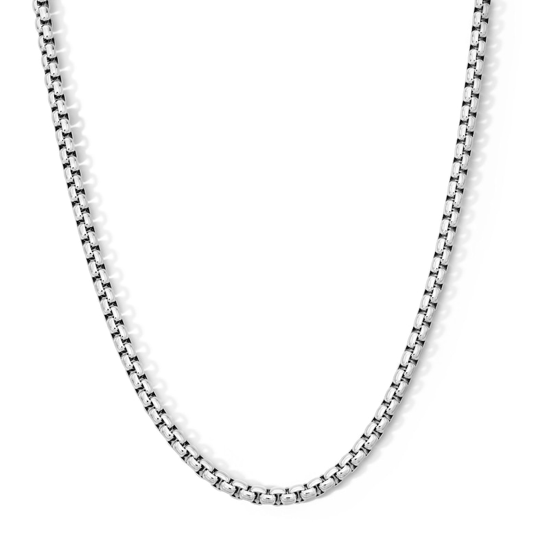 Main Image 1 of White Ion-Plated 4mm Box Chain with CZ - 22"