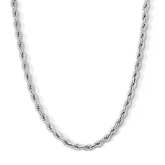 White Ion-Plated 5mm Rope Chain with CZ