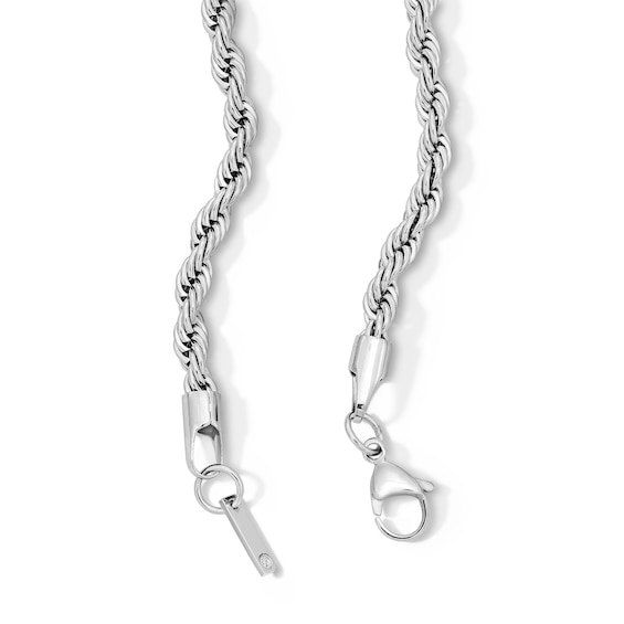White Ion-Plated 5mm Rope Chain with CZ