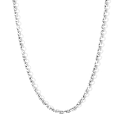 White Ion-Plated 3mm Cable Chain with CZ - 18"