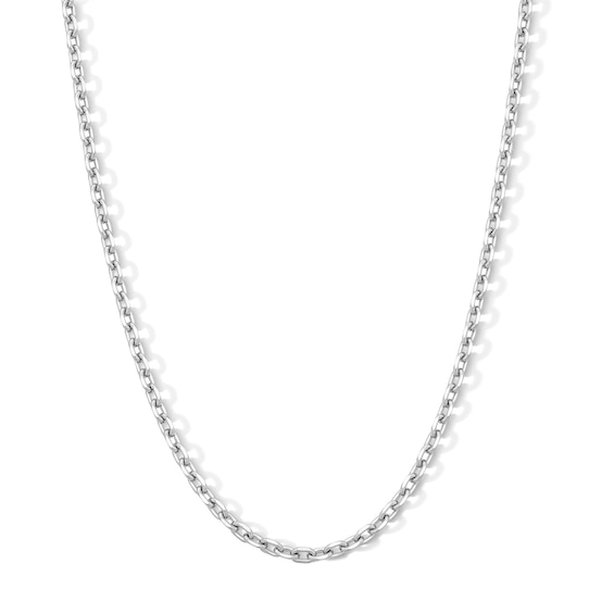White Ion-Plated 3mm Cable Chain with CZ - 18"
