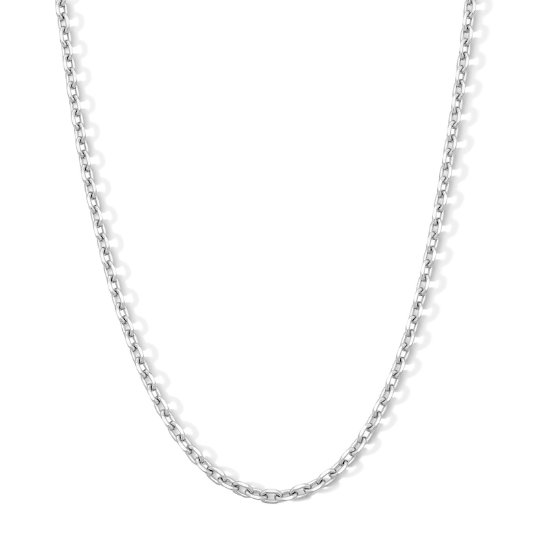 Main Image 1 of White Ion-Plated 3mm Cable Chain with CZ - 18"