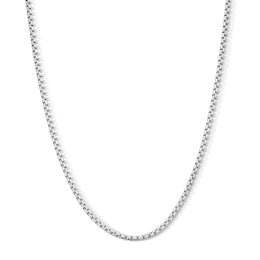 White Ion-Plated 2mm Box Chain with CZ - 22"