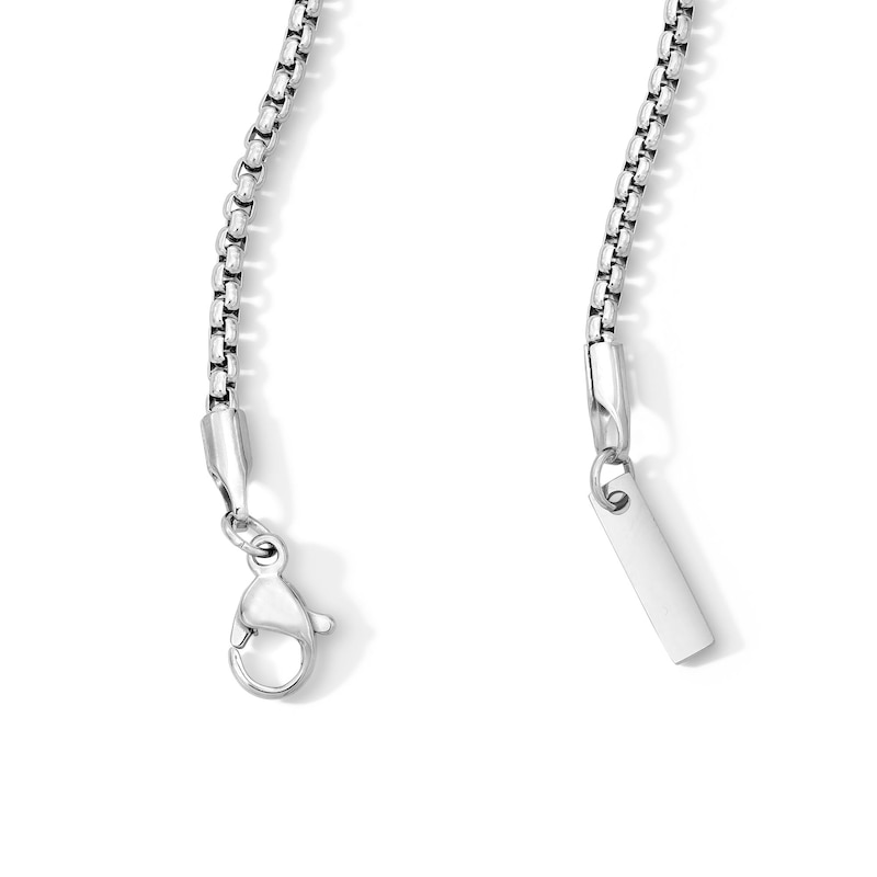 Main Image 2 of White Ion-Plated 2mm Box Chain with CZ - 22"