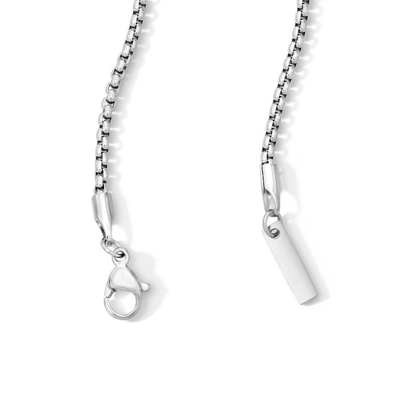 Main Image 2 of White Ion-Plated 2mm Box Chain with CZ - 18"