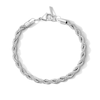 Thumbnail Image 1 of White Ion Plated 5mm Rope Chain Bracelet with CZ - 8.5"