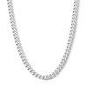 Thumbnail Image 1 of White Ion Plated 6mm Cuban Curb Chain with CZ - 22"