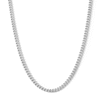 Thumbnail Image 1 of White Ion Plated 3mm Cuban Curb Chain with CZ - 20"