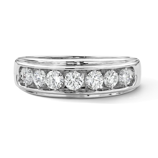 Sterling Silver 1 CT. T.W. Lab-Grown Diamond Seven Stone Band - Size 10