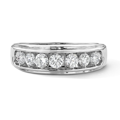 Sterling Silver 1 CT. T.W. Lab-Grown Diamond Seven Stone Band - Size 10