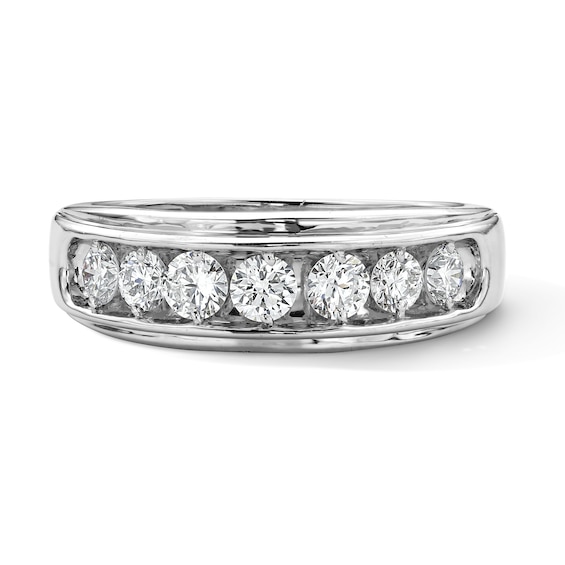 Sterling Silver 1 CT. T.W. Lab-Grown Diamond Seven Stone Band - Size 10