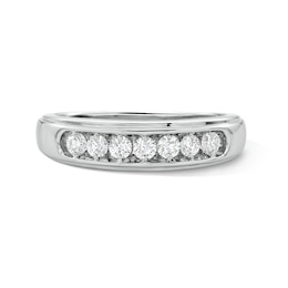 Sterling Silver 1/2 CT. T.W. Lab-Grown Diamond Seven Stone Band – Size 10