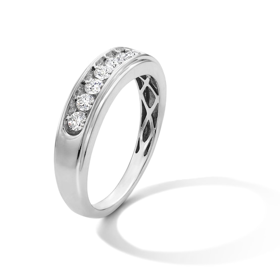 Sterling Silver 1/2 CT. T.W. Lab-Grown Diamond Seven Stone Band – Size 10