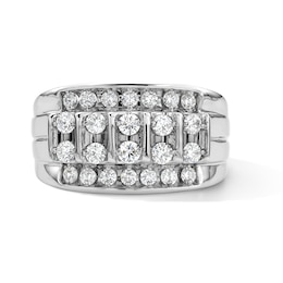 Sterling Silver 1 CT. T.W. Lab-Grown Diamond Multi-Row Band - Size 10